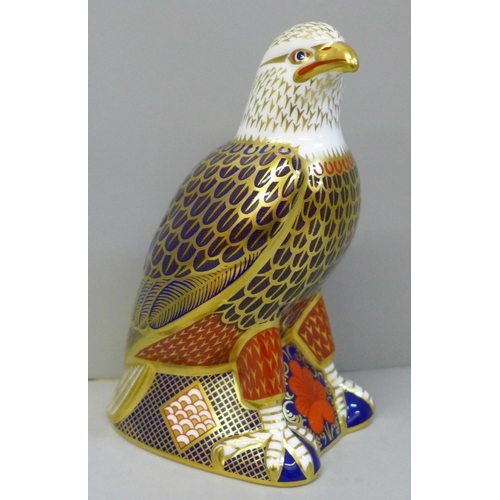 642 - A Royal Crown Derby Eagle paperweight, gold stopper