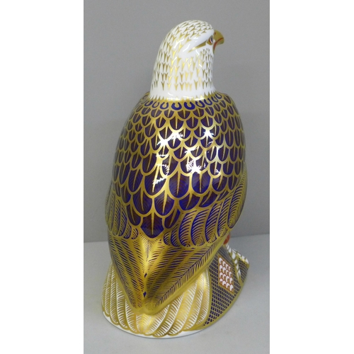 642 - A Royal Crown Derby Eagle paperweight, gold stopper