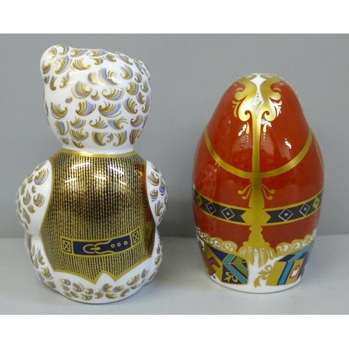 647 - Two Royal Crown Derby paperweights, limited edition An Exclusive Signature Edition of 750 Santa Clau... 