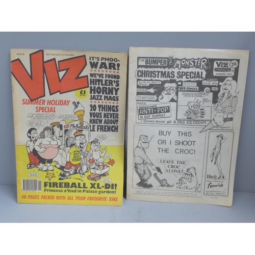 667 - A copy (reprint) of first Viz comic, The Bumper Monster Christmas Special and issue no. 55