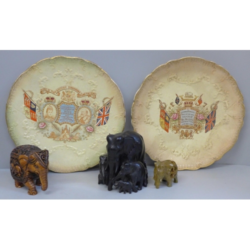 671 - Two Royalty commemorative plates; Queen Victoria 60 Years Reign and King Edward VII and Queen Alexan... 