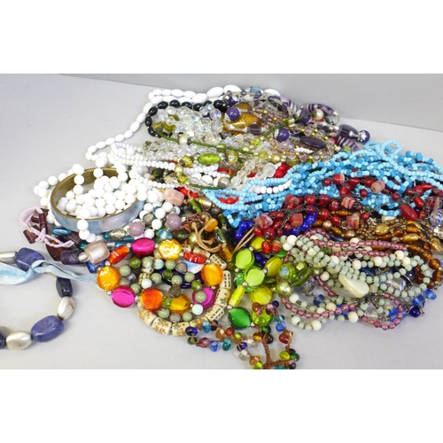 679 - A collection of glass bead jewellery