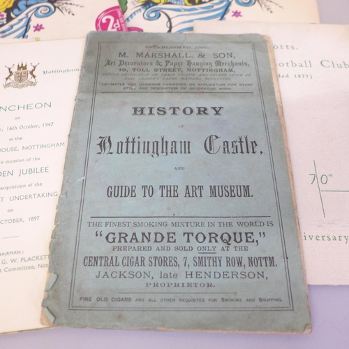 687 - Fifteen items of Nottingham ephemera from the 1800s/1900s including a Hippodrome programme 1921, Gra... 