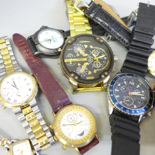 691 - Assorted lady's and gentleman's wristwatches including Tissot, Rotary, Emporio Armani, etc.