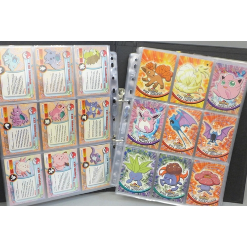 699 - A collection of 218 Topps Pokemon cards, 1999, including 131 blue logo first editions, (9 holo and 2... 