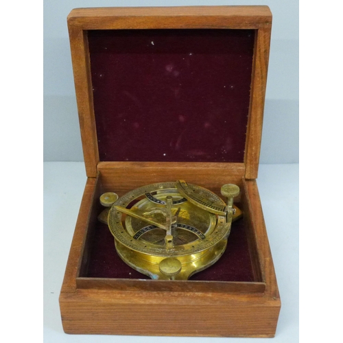 700 - A reproduction brass sextant, boxed