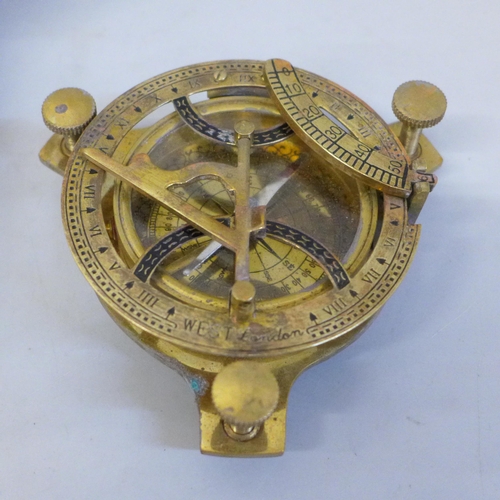 700 - A reproduction brass sextant, boxed