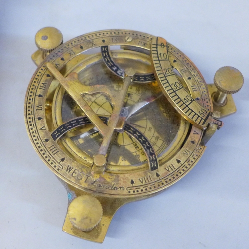 700 - A reproduction brass sextant, boxed