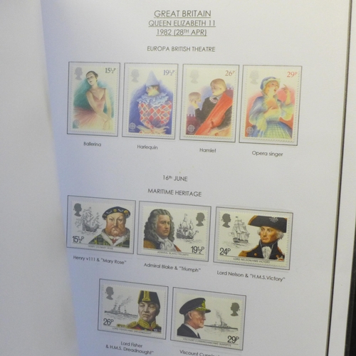 703 - Great Britain stamps; mint collection in binder with a couple of Queen Victoria items followed by 19... 