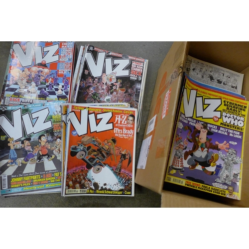 724 - A box of Viz comics, approximately 70 issues