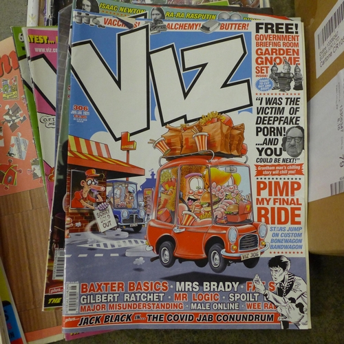 724 - A box of Viz comics, approximately 70 issues