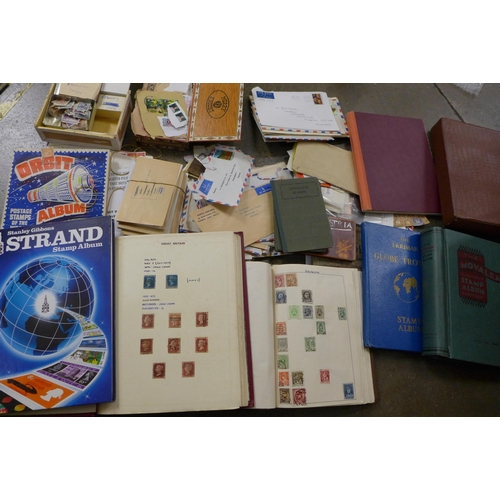 725 - World stamps; typical three generation family stamp collection housed in several albums including tw... 