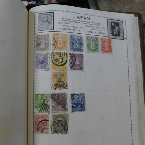 725 - World stamps; typical three generation family stamp collection housed in several albums including tw... 