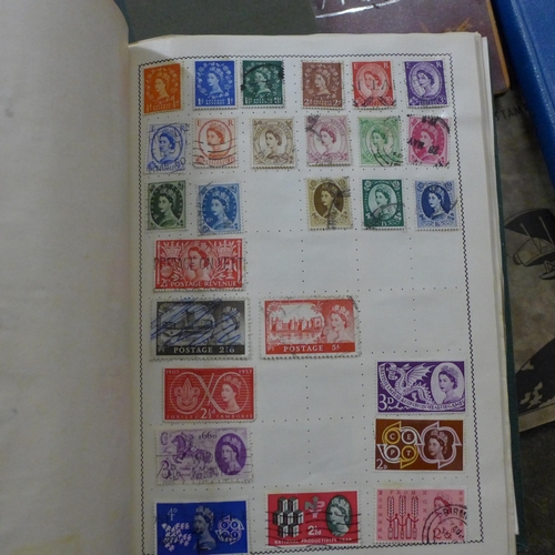 725 - World stamps; typical three generation family stamp collection housed in several albums including tw... 