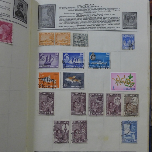 725 - World stamps; typical three generation family stamp collection housed in several albums including tw... 