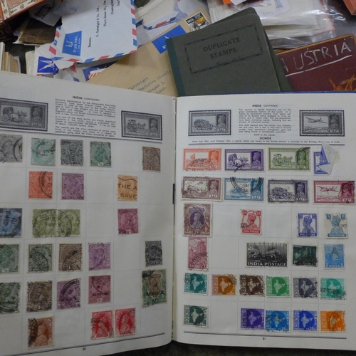 725 - World stamps; typical three generation family stamp collection housed in several albums including tw... 