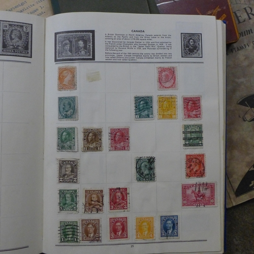 725 - World stamps; typical three generation family stamp collection housed in several albums including tw... 