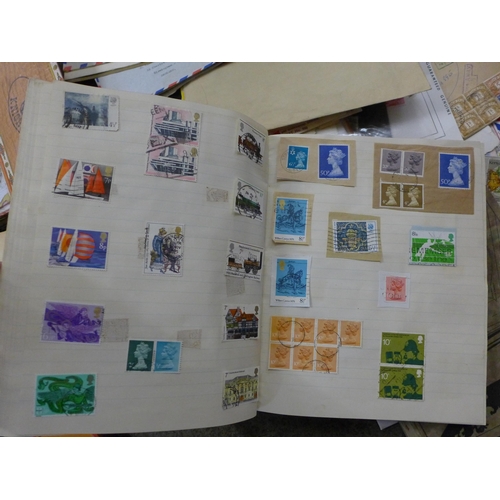 725 - World stamps; typical three generation family stamp collection housed in several albums including tw... 