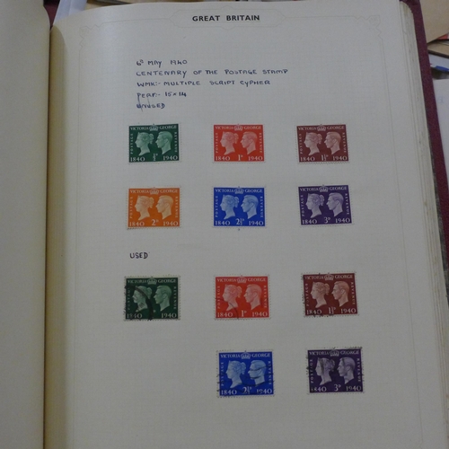 725 - World stamps; typical three generation family stamp collection housed in several albums including tw... 