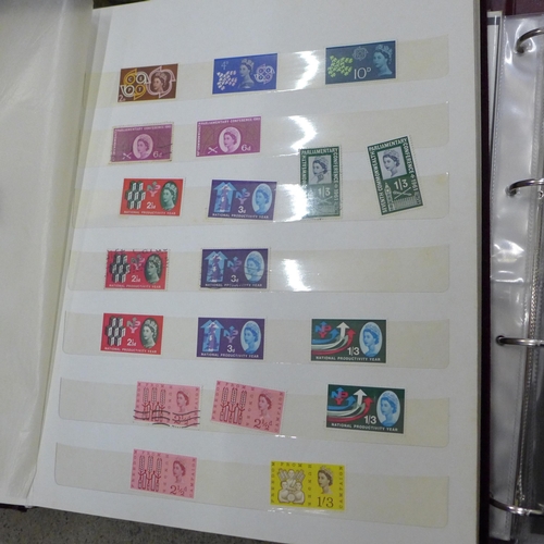 736 - Stamps; seven GB stamp and first day cover albums and contents