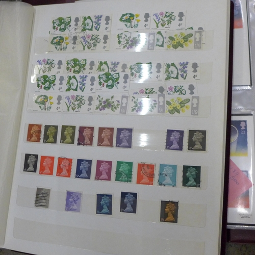 736 - Stamps; seven GB stamp and first day cover albums and contents