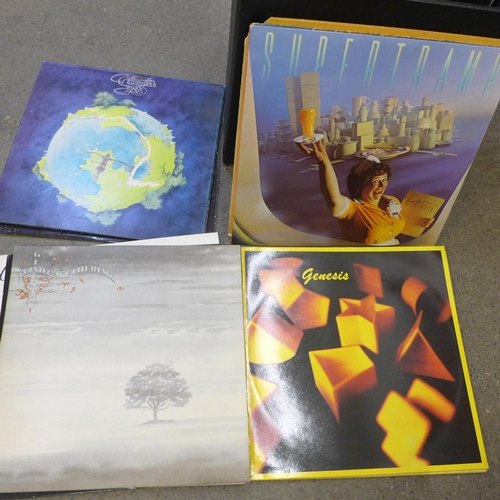 744 - A case of approximately 25 prog rock LP records including Yes and Genesis