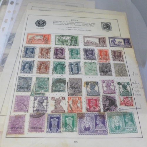 759 - A collection of postage stamps and a page of Tonga Air Mail stamps