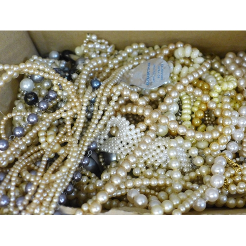 767 - Faux pearl necklets and bracelets