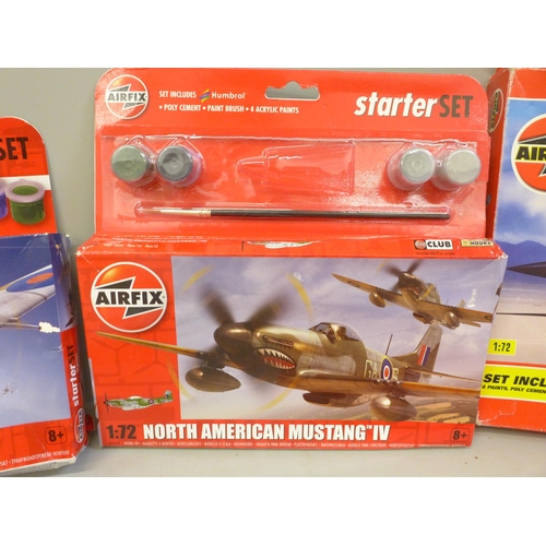 768 - Six Airfix military aircraft model aircraft kits