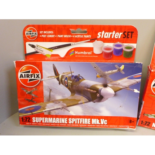 768 - Six Airfix military aircraft model aircraft kits