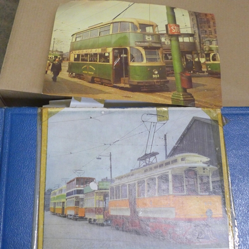 772 - A collection of tram related vintage postcards, photographs, etc.