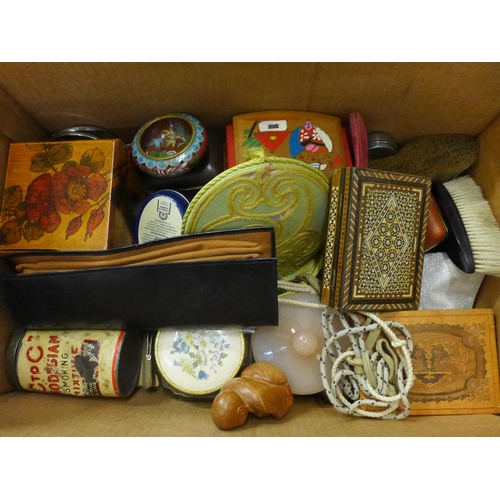 781 - Jewellery boxes, travel clocks, lighters, Acme whistles, etc.