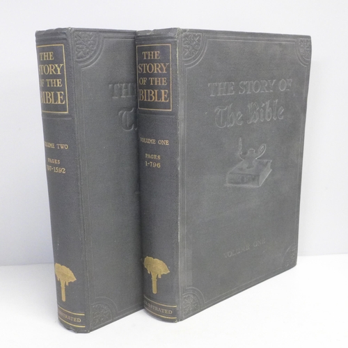 782 - The Story of The Bible, Living Writers of Authority, The Fleetway House, circa 1930, two volumes