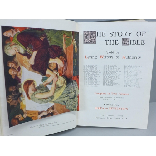 782 - The Story of The Bible, Living Writers of Authority, The Fleetway House, circa 1930, two volumes