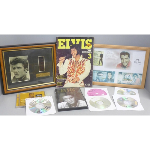 783 - Elvis Presley collectables including a mounted limited edition original film cell with certificate o... 