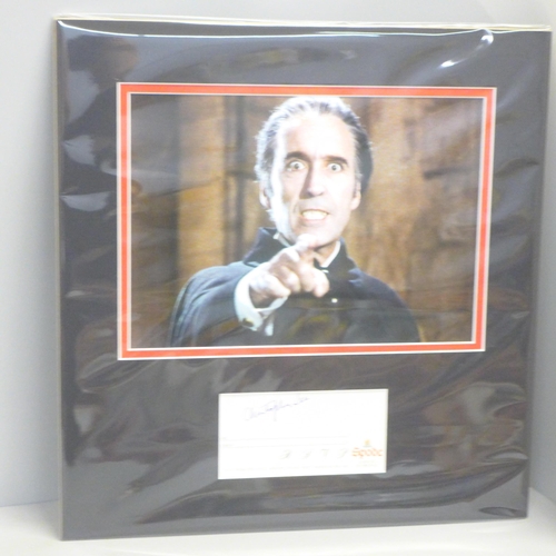 792C - Horror, Christopher Lee autographed display