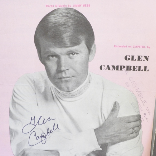 792G - Autographed sheet music; Glen Campbell, Tremeloes, Paul Anka