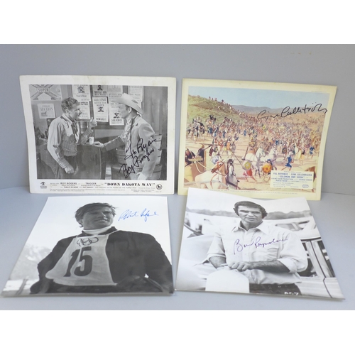 792J - Autographed and facsimile autographed photographs, lobby cards of Roy Rogers, Burt Reynolds, Robert ... 