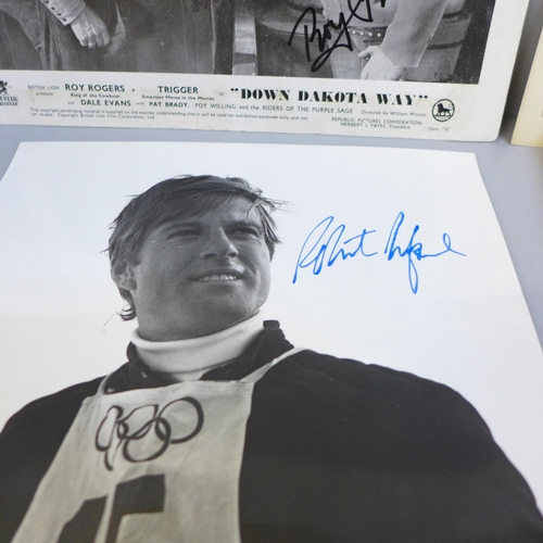 792J - Autographed and facsimile autographed photographs, lobby cards of Roy Rogers, Burt Reynolds, Robert ... 