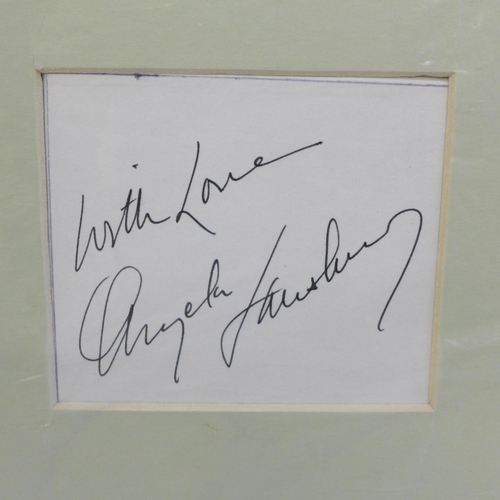 792K - Film star autographs; Angela Lansbury signed display and Sophia Loren signed display