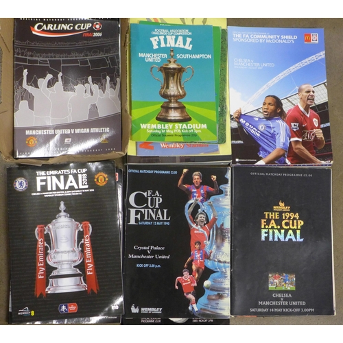 793 - Football memorabilia; Manchester United at Wembley programmes, twenty with FA Cup Finals, League Cup... 