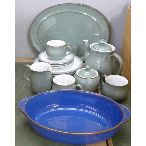 804 - Denby Regency Green part tea set and five small plates **PLEASE NOTE THIS LOT IS NOT ELIGIBLE FOR PO... 