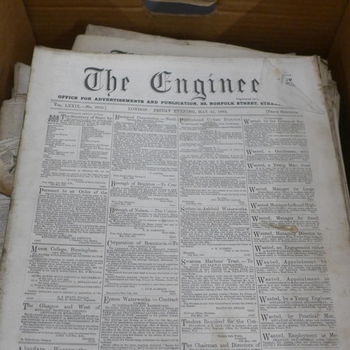 805 - A collection of thirty-five 19th Century Engineer newspapers