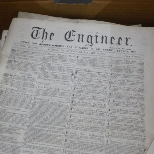 805 - A collection of thirty-five 19th Century Engineer newspapers