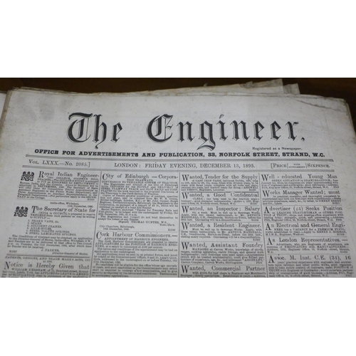 805 - A collection of thirty-five 19th Century Engineer newspapers