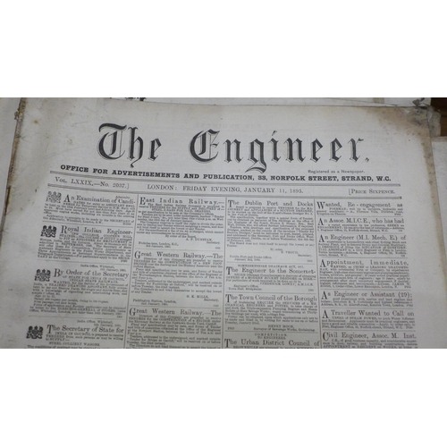 805 - A collection of thirty-five 19th Century Engineer newspapers