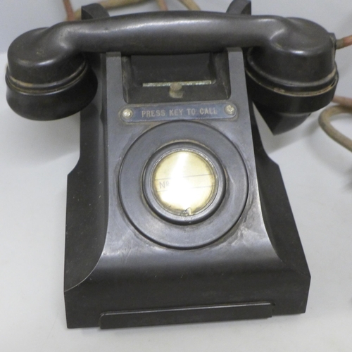 823 - Two Bakelite extension telephones