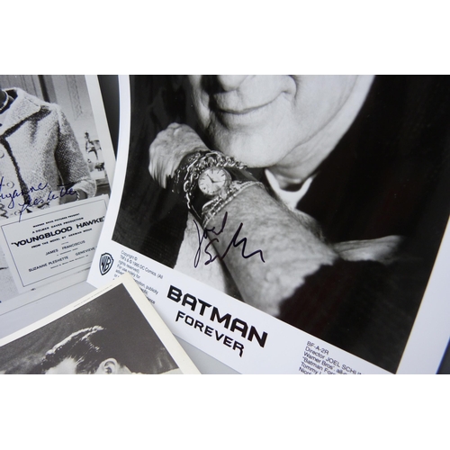 842 - Autographed lobby cards; Gregory Peck, Gene Barry, Suzanne Pleshette, Greg Morris, a/f, Joel Schumac... 