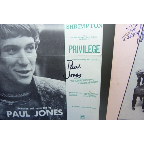 851 - Pop music signed sheet music, Paul Jones (Manfred Mann), Andy Fairweather Lowe, Esther and Abi Ofari... 