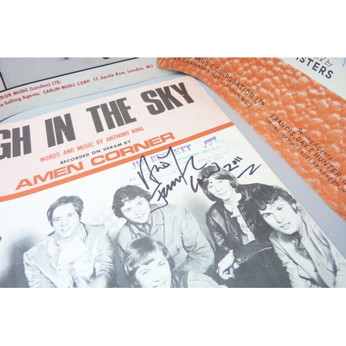 851 - Pop music signed sheet music, Paul Jones (Manfred Mann), Andy Fairweather Lowe, Esther and Abi Ofari... 